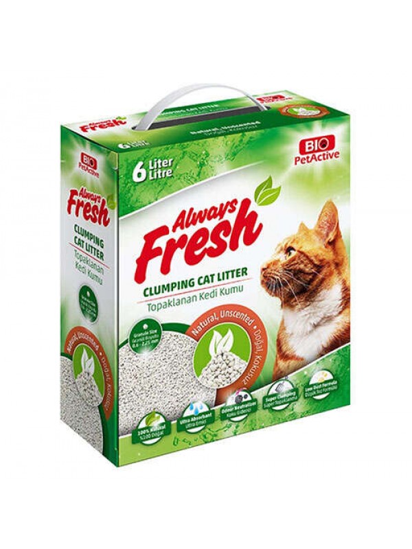 Bio Pet Active Natural Doğal Kokusuz Topaklanan Kedi Kumu 6 Lt&hellip;